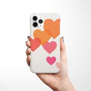 Heart iPhone 14 Case, Pink and Orange Device Cover - Flutter