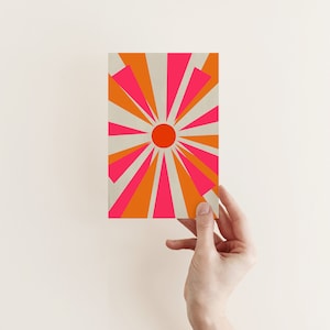 Biglietto d'auguri Sun Card, biglietto d'auguri Sunburst - Bold Sun