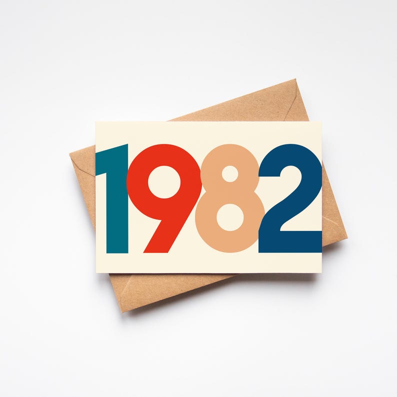 Carte de voeux personnalisée pour l'année de naissance ou d'anniversaire image 1