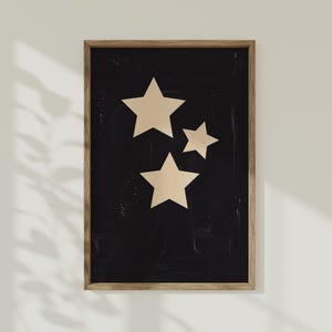 Bohemian Starry Sky Printable Wall Art, Rustic Nursery Decor - Boho Stars