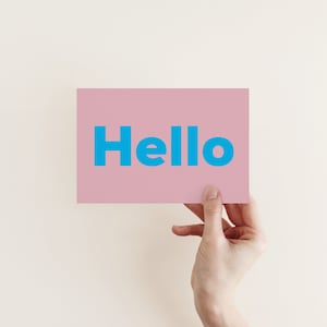 Hello Card, Minimale Grußkarte - Hello