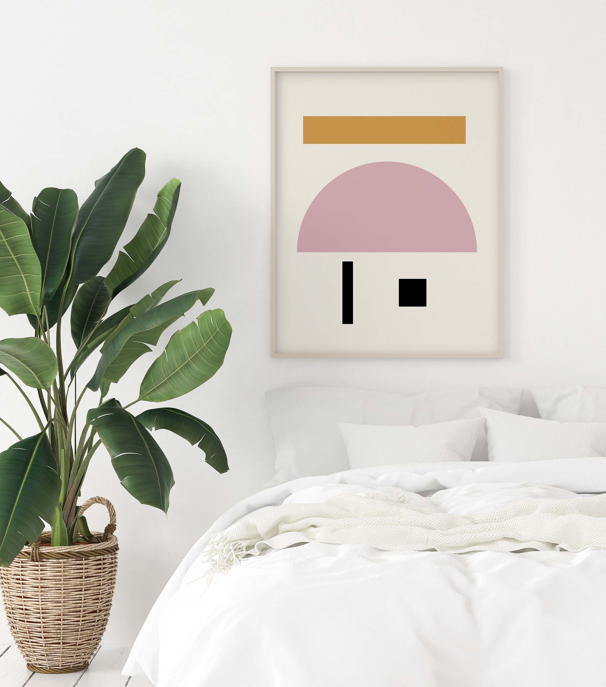 Contemporary Print Dusky Pink Wall Art Modern Decor Etsy