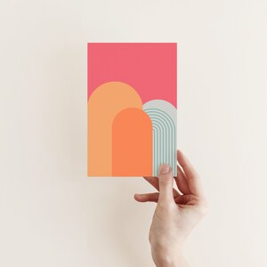 Mountain Greetings Card, Abstract Landscape Card - Hills