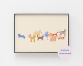 Dog Illustration Download Print | Printable Dog Breed Art