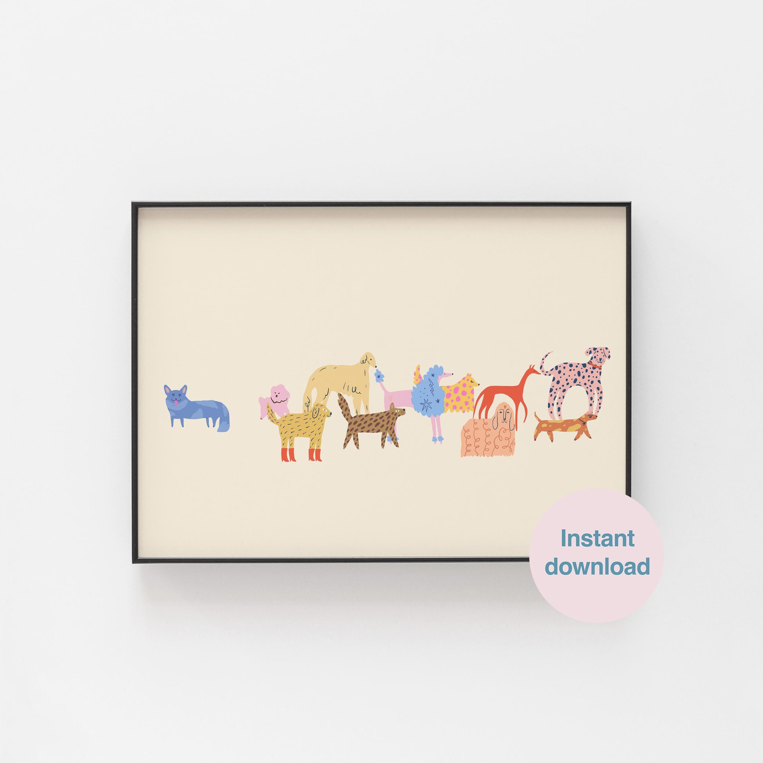 Dog Illustration Download Print | Printable Dog Breed Art