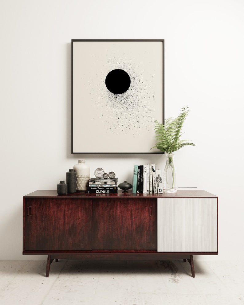 Monochrome Wall Art, Contemporary Minimalist Decor Void image 4