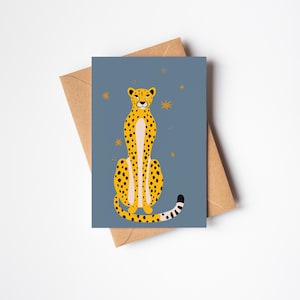 Carte Guépard pour les amoureux des chats - Guépard de nuit