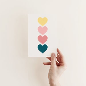 Valentines Day Card For Her, Pastel Hearts - Hearts