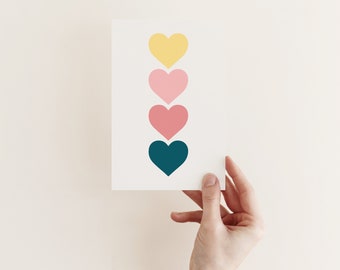 Carte de Saint-Valentin pour elle, coeurs pastel - coeurs