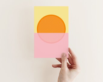 Happy Birthday Card, Minimalist Card, Abstract Card - Sunrise