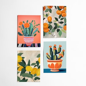 Cartoline botaniche, regali di scrittura di cactus, cancelleria moderna di frutta - Estate