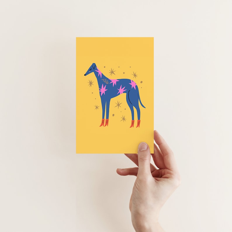 Carte de voeux Whippet / Lurcher / Greyhound pour amoureux des chiens lévriers image 2