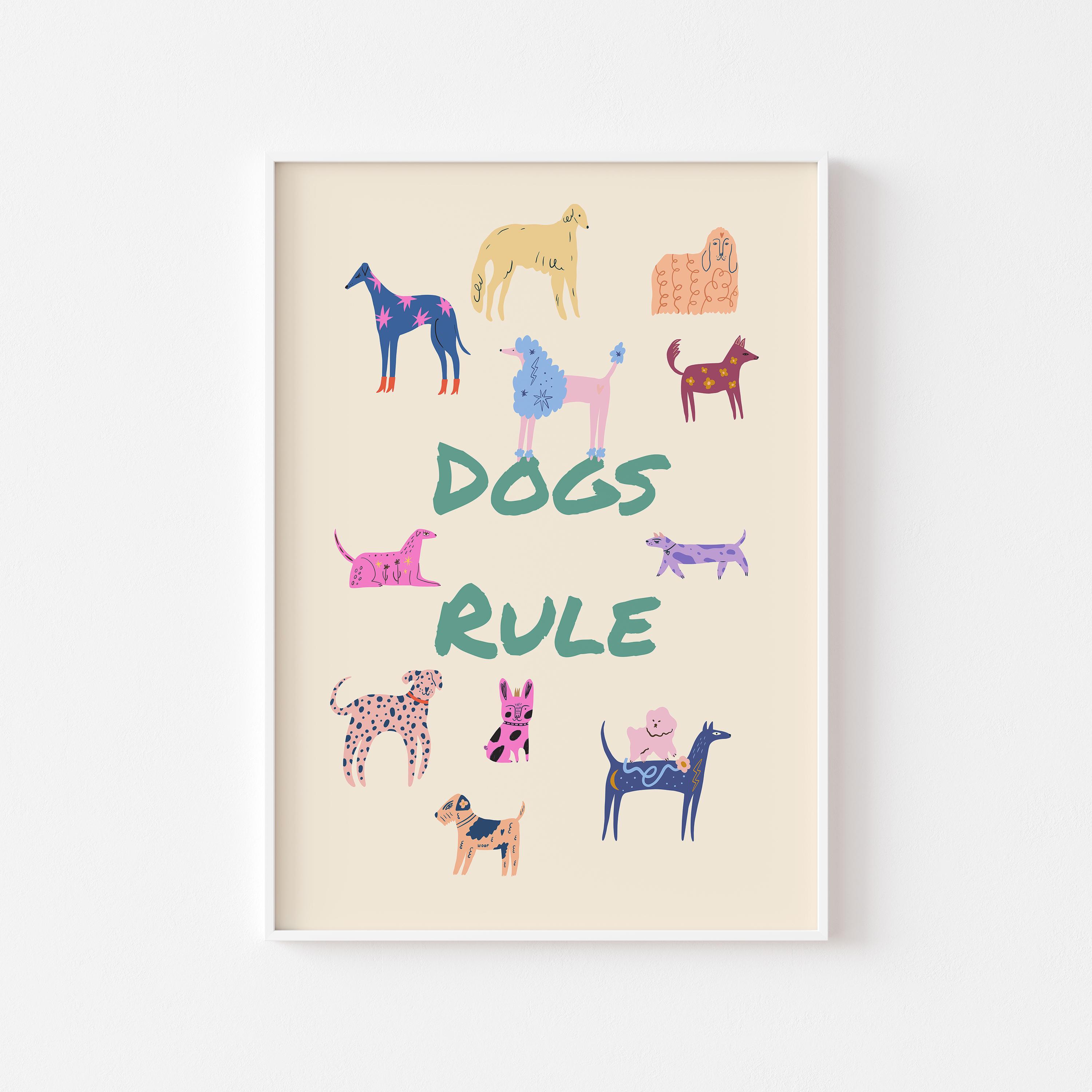 Dog Breed Illustration Print - Dogs Rule - Etsy