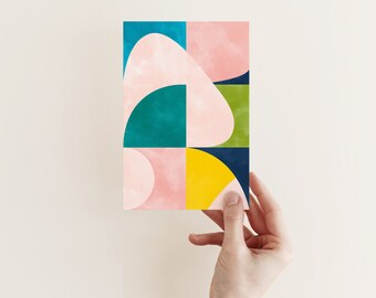 Carte de voeux de bloc de couleur, carte abstraite - mosaïque