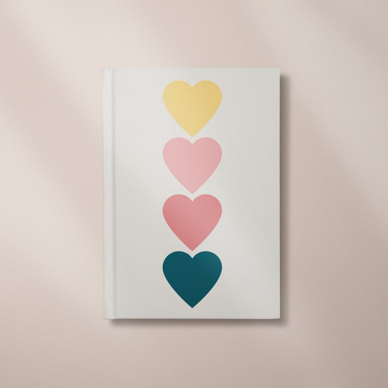 Love Heart Journal, Blank Notebook 5x7/A5/A4 Hearts image 1