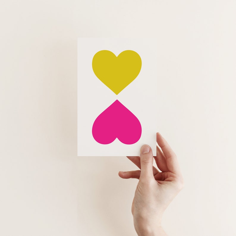 Carte coeur d'amour, carte de Saint-Valentin contemporaine - Beat as One image 1