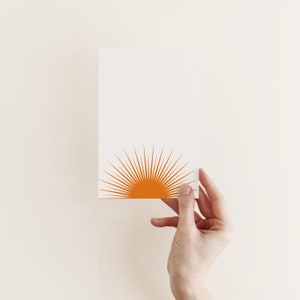 Sun Card, Minimalist Card, Abstract Greetings Card - Sunburst