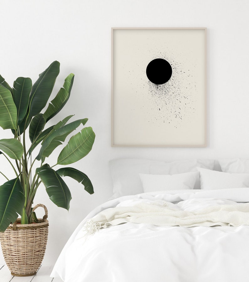 Monochrome Wall Art, Contemporary Minimalist Decor Void image 1