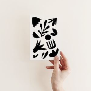 Tarjeta de felicitación de la naturaleza, tarjeta del Día de la Madre - Black Botanicals