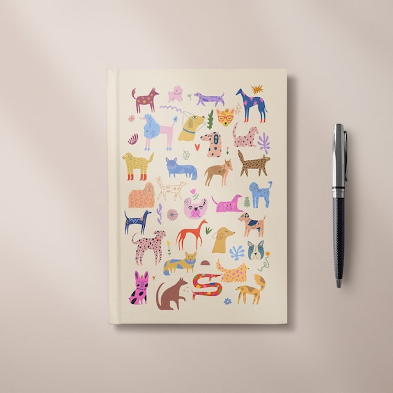 Dog Journal, Blank Hardback Notebook 5x7/A5/A4