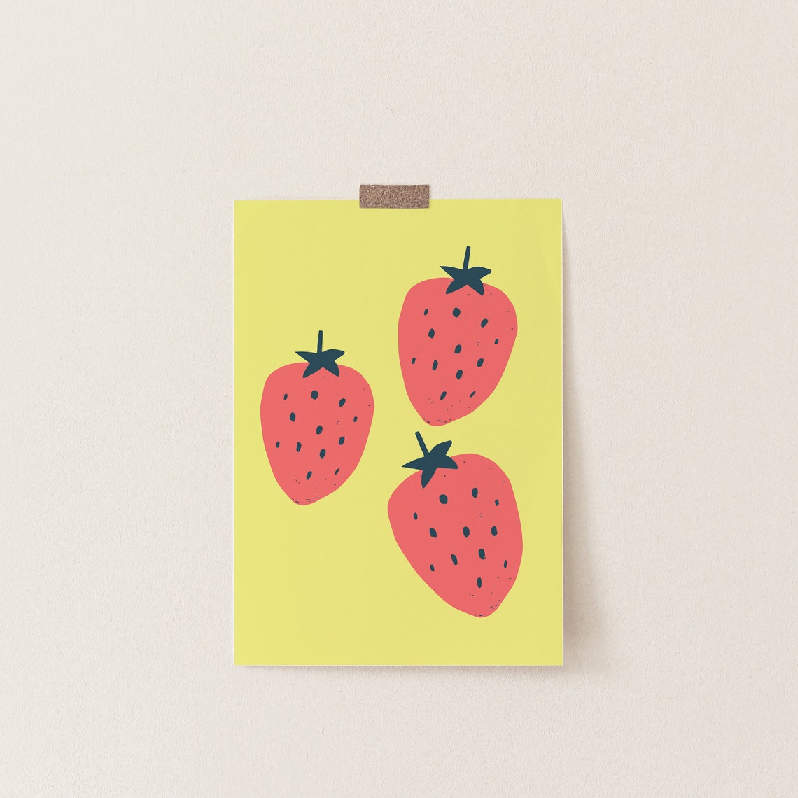 Set of 3 Fruit Prints Nursery Wall Art Set Colourful Kids Etsy UK