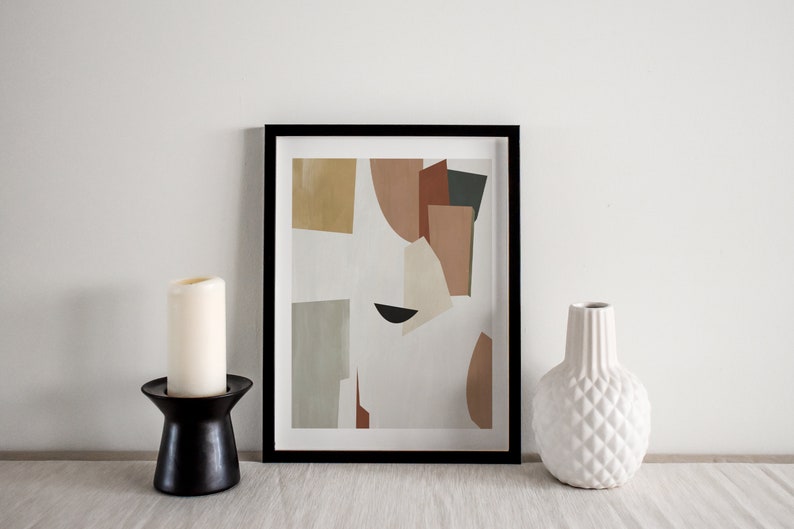 Gallery Wall Set of 3 Abstract Prints, Earthy Wall Art, Painting Print Set image 6