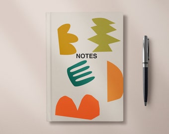 Abstract Shapes Journal, Blank Hardback Colourful Notebook 5x7/A5/A4 - Cut Outs