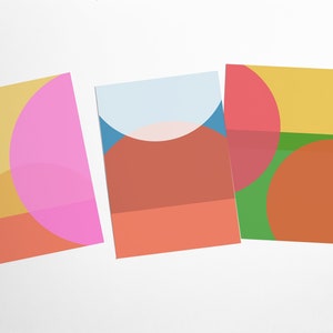 Abstract Art Postcard Set, Contemporary Stationery - Affinity