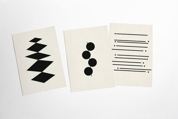 Monochrome Art Postcard Set, Contemporary Stationery