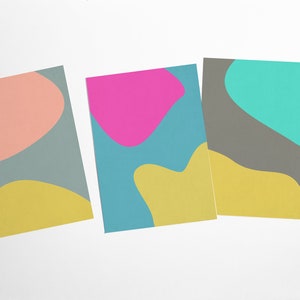 Modern Art Postcard Set, Contemporary Stationery - Form