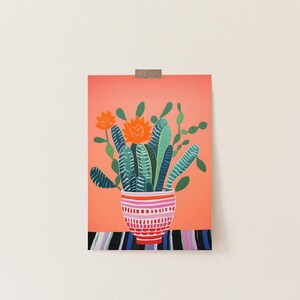 Cartes postales botaniques, cadeaux d'écriture cactus, papeterie moderne de fruits - été image 3