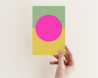 Colourful Greetings Card, Blank Modern Card - Spot III