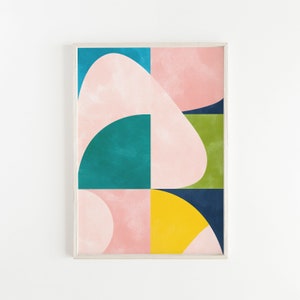 Colour Block Wall Art, Graphic Print, Colourful Wall Art, Modern Decor - Mosaic