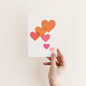 Valentijnsdagkaart voor haar, pastel hartjes - flutter