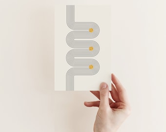 Minimalist Greetings Card, Modern Blank Card - Path