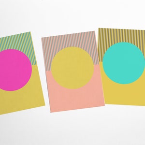 Modern Art Postcard Set, Contemporary Stationery, Geometric Postcards - Spot
