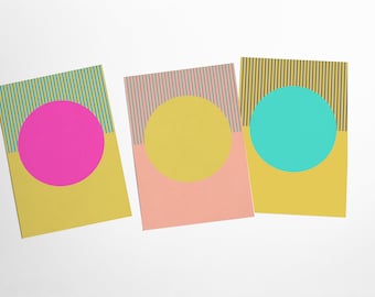 Ensemble de cartes postales d'art moderne, papeterie contemporaine, cartes postales géométriques - Spot