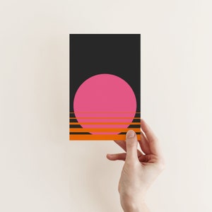 Tarjeta solar, tarjeta minimalista, tarjeta de felicitación abstracta - Dark Summer