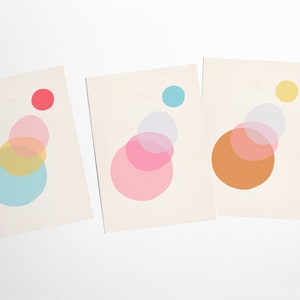 Modern Abstract Postcard Set, Contemporary Stationery, Pastel Postcards - Reflect