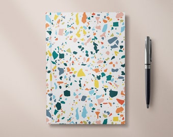 Terrazzo Notebook, Blank Hardback Journal 5x7/A5/A4