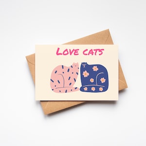 Carte de Saint-Valentin chat mignon - Love Cats