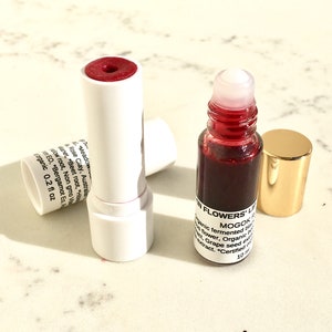 Lip/Cheek Stain + Tinted Lip Balm Set, Cheek Blush,  Cranberry Lip Balm, Ruby Red Lip Stain Set, Natural Lip Care Set