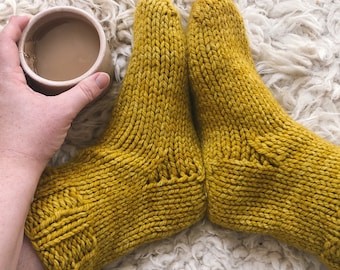 Knitting pattern - Ya Basic chunky bed socks