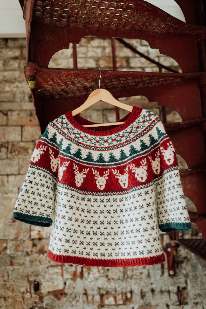 Knitting pattern Rockin Reindeer Richard Christmas jumper colourwork Christmas sweater pattern image 1