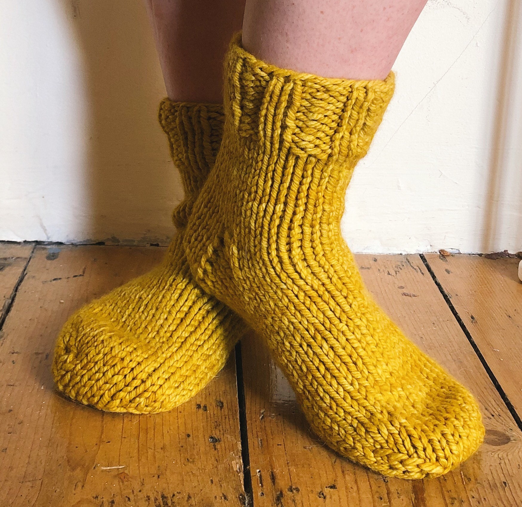Knitting Pattern Ya Basic Chunky Bed Socks Etsy Australia