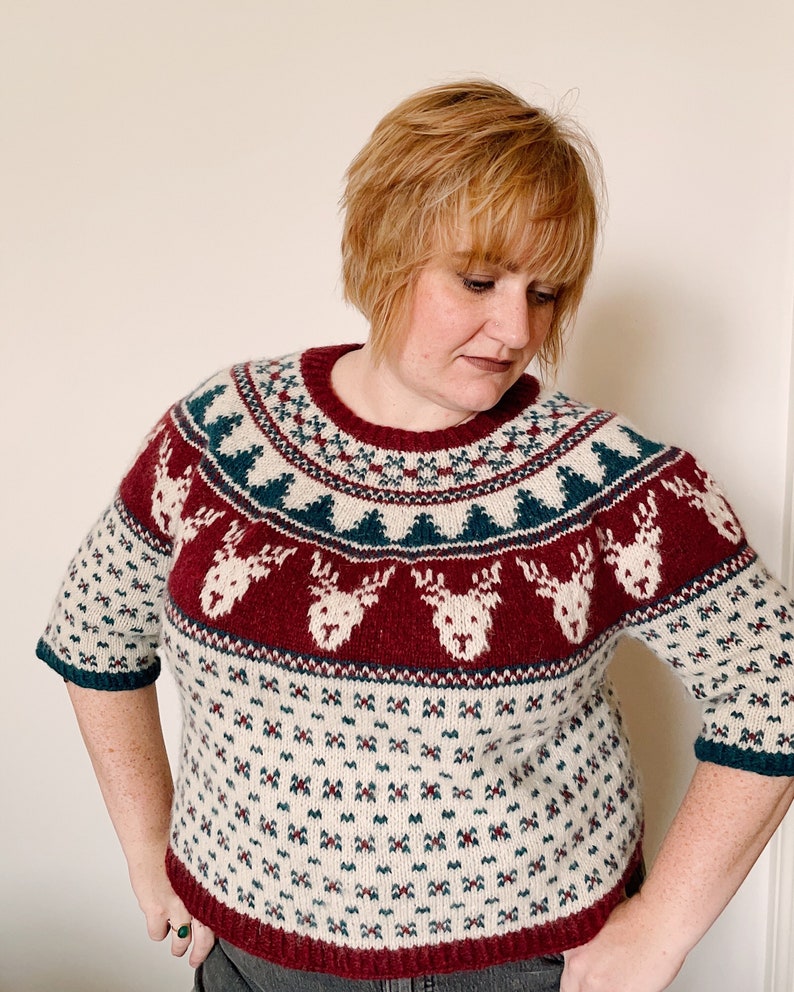 Knitting pattern Rockin Reindeer Richard Christmas jumper colourwork Christmas sweater pattern image 3