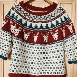 Knitting pattern Rockin Reindeer Richard Christmas jumper colourwork Christmas sweater pattern image 4