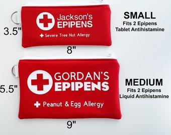 EpiPen / Estuche de transporte médico / Bolsa / Estuche (EpiPens, epinefrina, auvi-q, antihistamínicos, autoinyector, adrenalina, twinject) - aislado