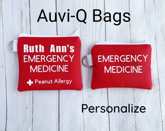 Auvi-Q Carrying Case / Bag / Pouch - insulated, waterproof fabric, personalize, epinephrine, adrenaline, auto-injector