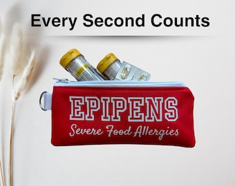 Insulated EpiPen case / bag (EpiPens, epinephrine, antihistamines) made with waterproof fabric